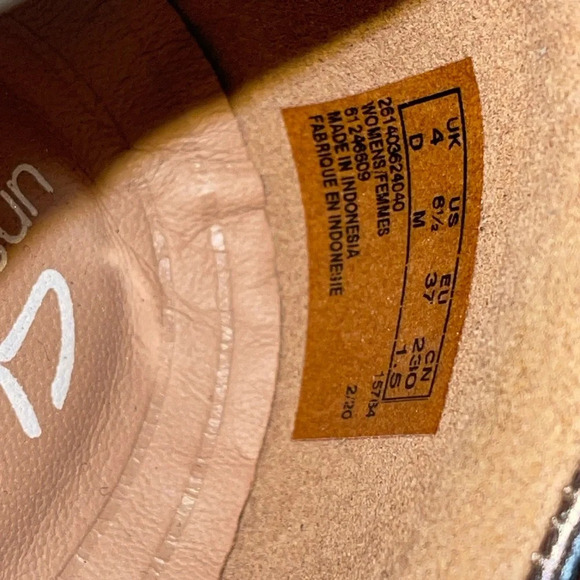 Clarks Un Maui Lace Pebble Metallic Leather size 6.5M - Picture 8 of 8